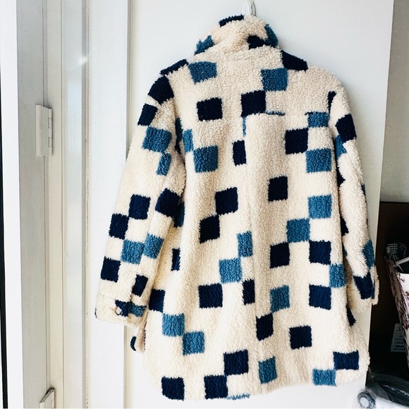 NEW NWT Madewell (Re)sourced Sherpa Belrose Shirt-Jacket in Checkerboard - Picture 8 of 8